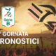 Infografica epica dell’11ª giornata di Serie B con il logo ufficiale, la scritta “11ª Giornata – I Pronostici”, lo stadio Renzo Barbera pieno di tifosi del Palermo che sventolano bandiere rosanero e l’aquila simbolo del club che vola sopra il cielo al tramonto.