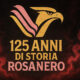 Logo del Palermo Calcio con un’aquila stilizzata sopra la scritta “125 anni di storia rosanero” su sfondo epico con fumi rosanero e dorati.