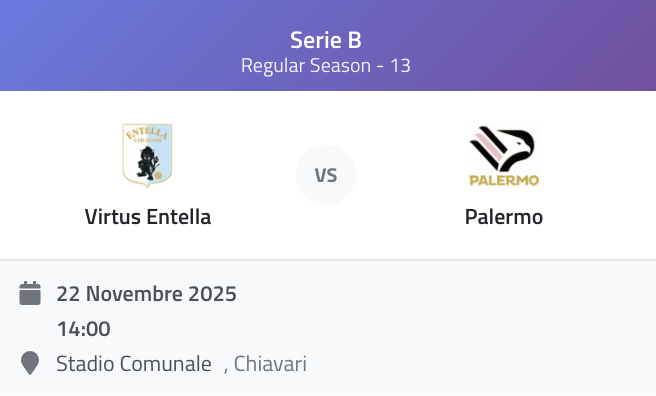 Virtus Entella VS Palermo